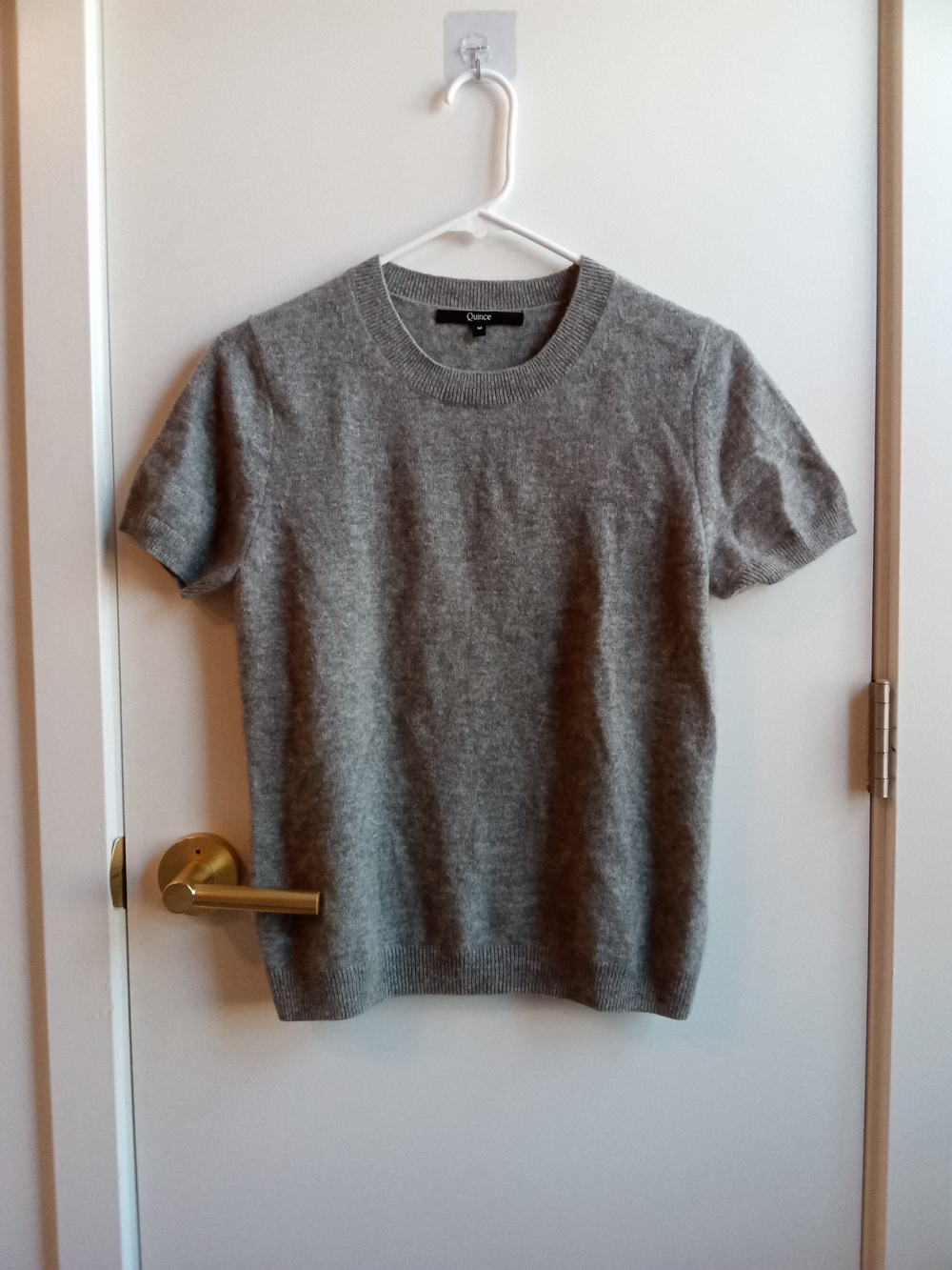 Quince Men's Short-Sleeve Crewneck Sweater - Gray